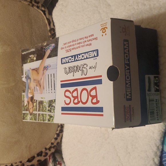 NIB BOBS from Skechers Women's 7.5 Blue Memory Foam Espadrille Wedge Slip On - Picture 10 of 12